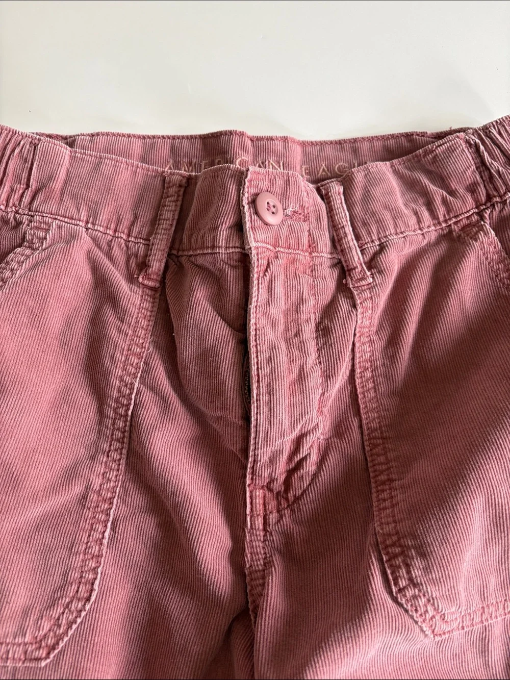 American Eagle Women’s Cargo Jogger Pants in Dusty Rose Corduroy size 0